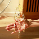 Axyaa Moon Lotus Angel Crystal Suncatcher Prism Hanging Decor Glass Garden Decoration