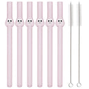 Axyaa Glass Boba Straws - Set of 12 Wide Clear Reusable Smoothie Straws