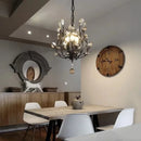 Axyaa Crystal Chain LED Chandelier: Retro Metal Lustre Pendant Lighting for Indoor Decor