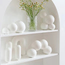 Axyaa Nordic White Vases | Pottery Vases for Living Room Decor | Porcelain Vases for Artificial Flowers