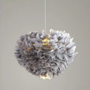 Gray Feather Bedside Lamp for Axyaa Nordic Minimalist Girl's Bedroom
