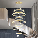 Axyaa Crystal Stair Chandelier Light - Ceiling Lamp LED Chandeliers for Living Room