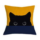 Black Cat Printed Cushion Cover for Home Sofa Car Decor - Axyaa Brand