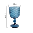 Axyaa Spiral Floral Embossed Goblet Set - 300ml Vintage Wine Glasses Cozy Collection