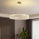 Axyaa Gold Metal Chandeliers Modern Luxury Crystal LED Hanging Lamps