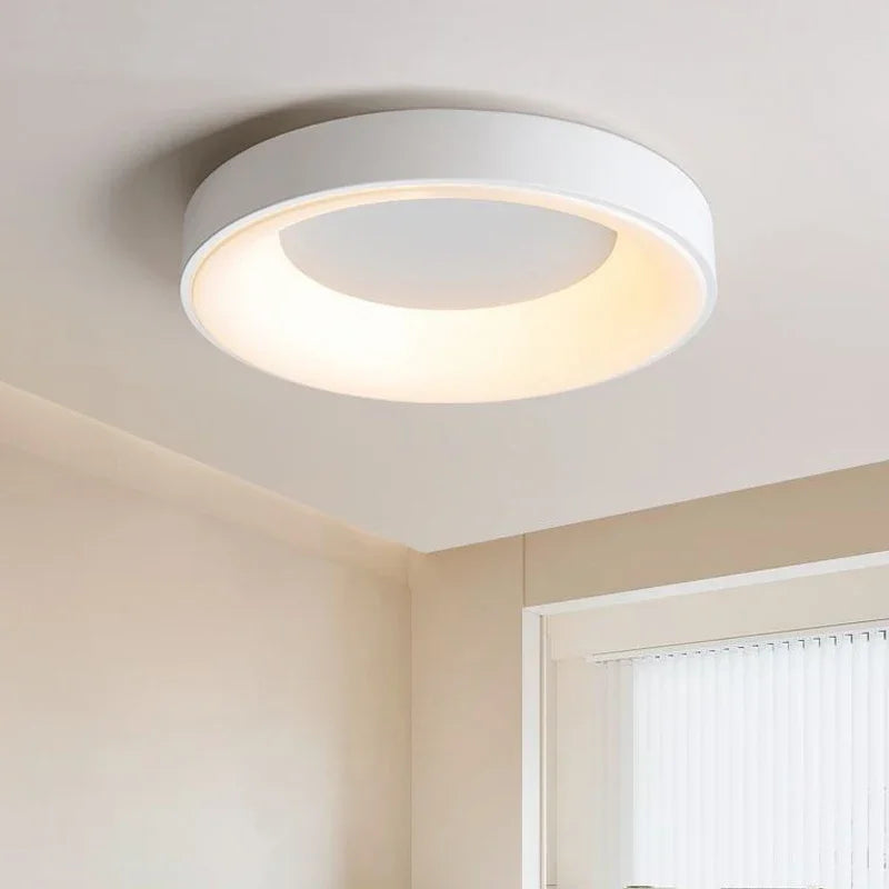 Axyaa Wood Grain White Acrylic LED Ceiling Light for Home Decoration