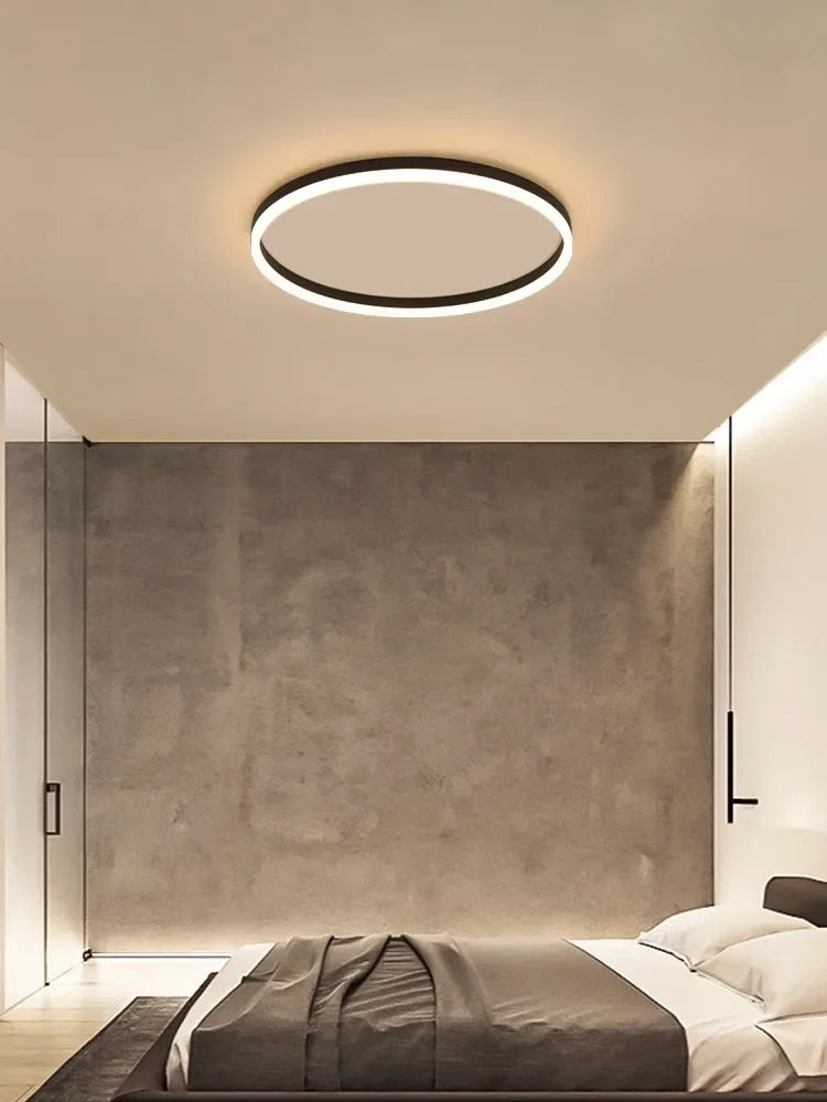 Axyaa Circle LED Ceiling Light - Dimmable Modern Minimalist Nordic Bedroom Chandelier