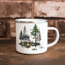 Axyaa Enamel Mug 11oz - Camping & Fishing Coffee Cup - Husband Birthday Gift