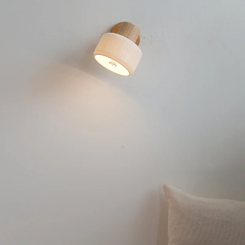 Axyaa Nordic LED Wall Sconce, Rotating White Ceramic Light for Home Decor
