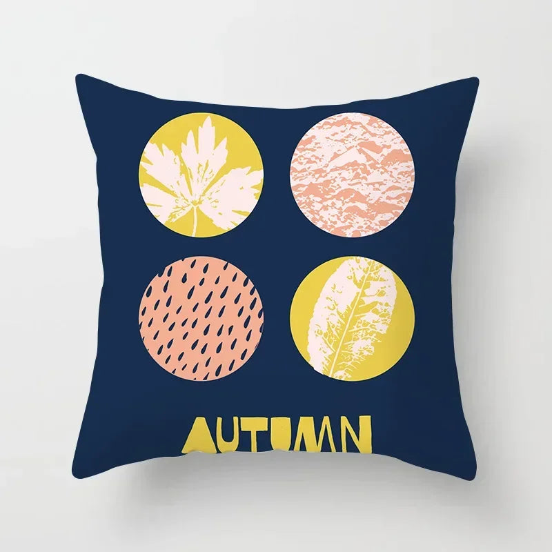 Axyaa Autumn Cartoon Pillowcase 45X45CM for Home Sofa Decor