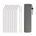 Axyaa Glass Straw Set - 3/5/10/11Pcs Reusable Eco Friendly Drinking Straws