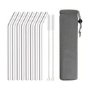 Axyaa Glass Straw Set - 3/5/10/11Pcs Reusable Eco Friendly Drinking Straws