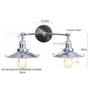 Axyaa Vintage 2-Head LED Wall Lamp with Pull Chain Switch
