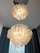 Axyaa Luxury Shell Ceiling Chandelier with Led Lights for Living Room and Staircase