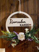 Axyaa Wooden Ramadan Kareem Doorplate Wreath Hanging Ornament