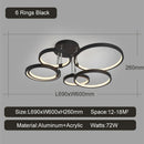 Axyaa Black/Gold Modern LED Chandelier - Dimmable Ceiling Lights for Home Décor