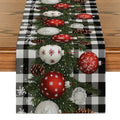 Axyaa Christmas Ball Fir Snow Table Runner for Home Decor & Parties