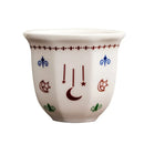 Axyaa Latte Flower Ceramic Coffee Cup,  Simple White Teacup,  Creative Round Mug