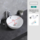 Axyaa Ceramic Pedestal Washbasin Set - Round Balcony & Bathroom Models, Faucet Excluded