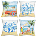 Axyaa Beach Life Pillow Covers for Sofa, Bedroom, Car - Pattern Cushion Cover