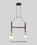 Axyaa Retro Solid Wood Chandeliers with Glass Ball Pendant Lamps for Home Decor