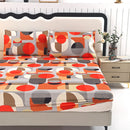 Axyaa Geometric Print Bedding Set: Soft, Breathable, 3-Piece Comfort in Beige