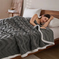 Axyaa Striped Taffeta Velvet Blanket: Soft, Warm Double-sided Plush Throw for Home & Office