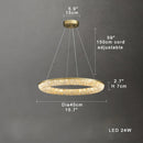 Axyaa Luxury Gold Round LED Chandelier for Living Room, Bedroom, and Dining Table
