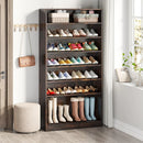 Axyaa 9-Tier Wood Shoe Storage Cabinet for 40-45 Pairs, 70.8'' Tall with Open Shelves