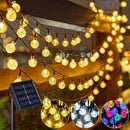Axyaa Solar Crystal Globe String Lights: Outdoor LED Fairy Garland for Christmas Party Garden Decoration