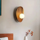 Axyaa Japanese Walnut LED Wall Lamp for Bedroom - Retro & Simple Lighting