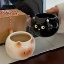 Axyaa Ceramic Cat Coffee Cup 300ml: Cute Kawaii Mug for Tea, Milk, Juice - Ideal Gift