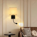 Axyaa LED Fabric Lampshade with USB Port and Adjustable Angle Spotlight