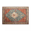 Axyaa Red Geometric Living Room Rug Festive Ethnic Style Christmas Decor Cozy Bedroom Mat