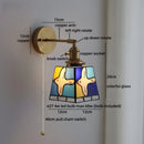 Axyaa Brass & Ceramic LED Wall Lamp - Vintage Style Stair & Bathroom Lighting