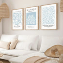 Blue Abstract Sage Matisse Plant Flower Set for Axyaa - Modern Minimalist Room Aesthetic
