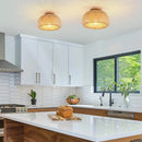 Axyaa Bamboo Woven Retro Chandelier Ceiling Light Fixture