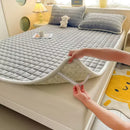 Axyaa Plush Velvet Mattress Topper Quilted Cover Bed Mat Linen Protection Pad