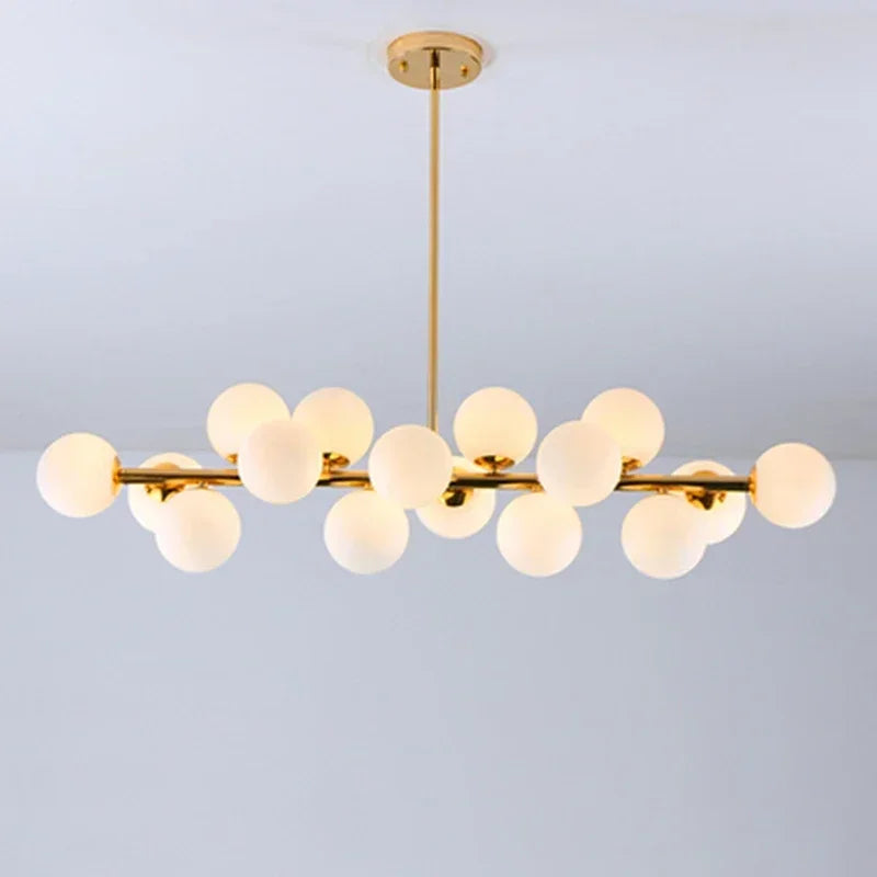 Axyaa Nordic Luxury LED Glass Ball Chandelier for Home Decor