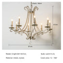 Axyaa Crystal Chandelier: French-style Silver LED Pendant Light, Retro E14 Bar Lamp