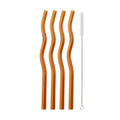 Axyaa Glass Straws - 5Pcs Colorful, Eco-Friendly Wavy Design for Juice & Cocktails