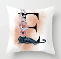 Axyaa Flower Cat Alphabet Pillowcase 45x45cm Cushion Cover, Modern Home Decor