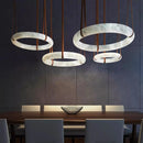 Axyaa Circular Marble Lamp: Modern Designer Art Light for Living & Dining Room