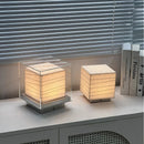Axyaa Modern Simplicity LED Table Lamp Glass Lampshade Square Design