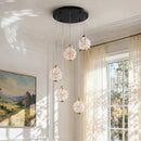 Axyaa Crystal Chandeliers: Modern LED Ceiling Hanging Lights for Living Room