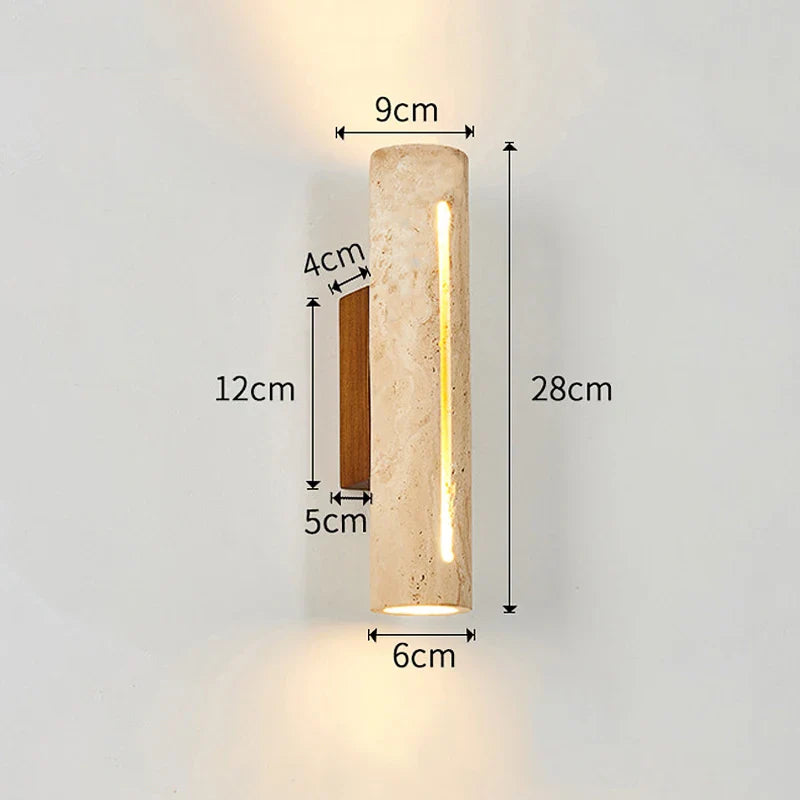 Axyaa Wabi Sabi Style Natural Stone Wall Lamp - Up Down LED Sconce