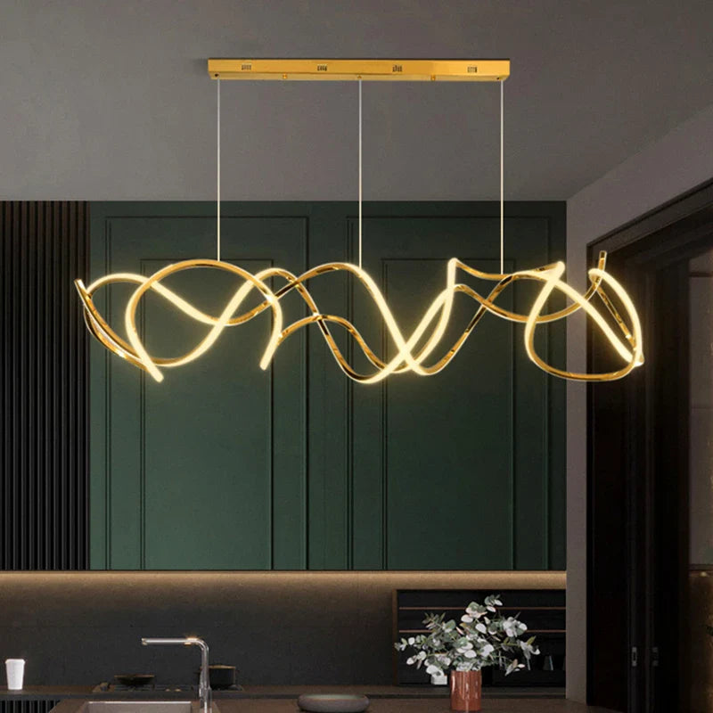 Modern Stainless Steel Nordic Chandelier by Axyaa - LED Dining Room Pendant Lighting