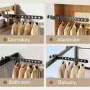 Axyaa Adjustable Wall Mounted Drying Rack Aluminum Clothes Hanger for Space-Saving Organization