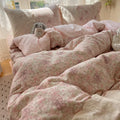 Axyaa Princess Lace Bed 4-Piece Set with Floral Cloud Design