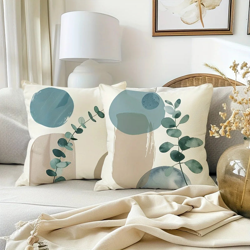 Axyaa Geometric Leaf Pattern Pillowcase for Bohemian Home Decor